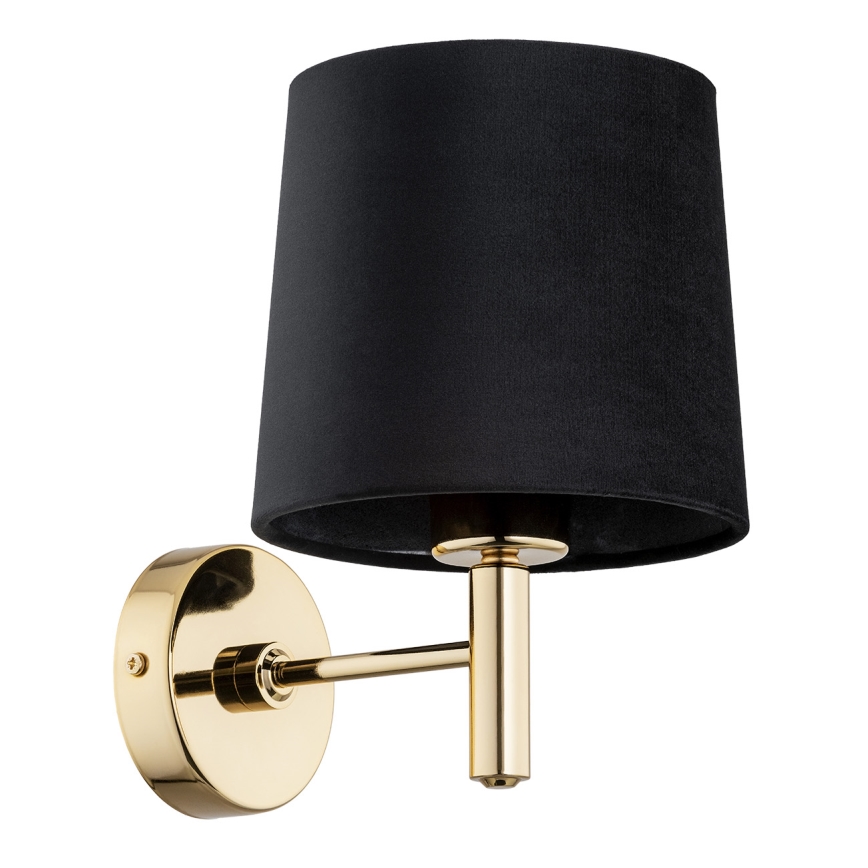 Brilagi - Vägglampa MONTE 1xE27/15W/230V svart/guld