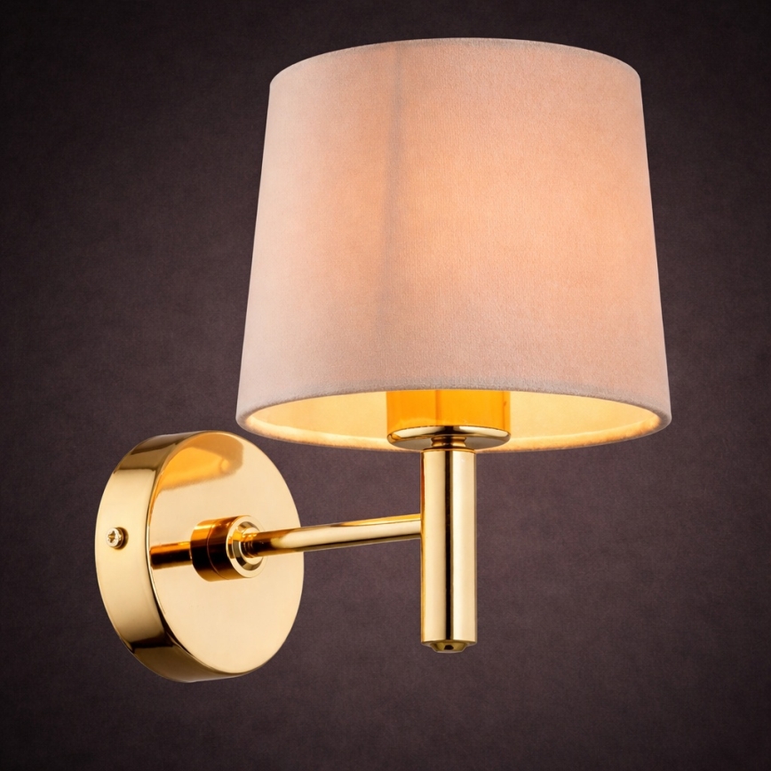 BRILAGI - Vägglampa MONTE 1xE27/60W/230V beige/guld