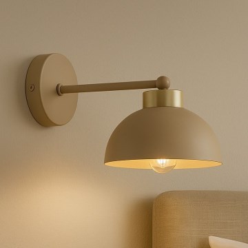 Brilagi - Vägglampa MOON 1xE27/60W/230V beige/guld