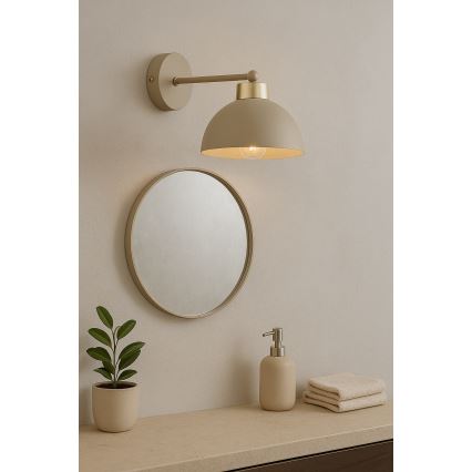 Brilagi - Vägglampa MOON 1xE27/60W/230V beige/guld