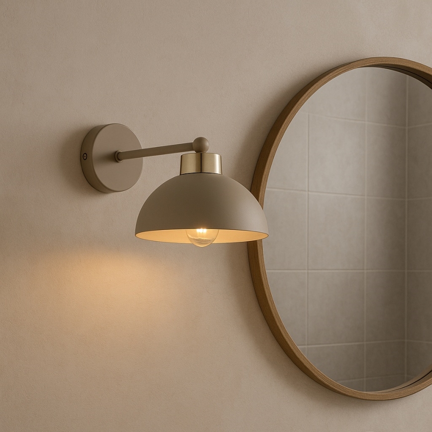 Brilagi - Vägglampa MOON 1xE27/60W/230V beige/guld