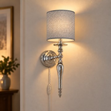 BRILAGI - Vägglampa NUBILA 1xE27/60W/230V blank krom/grå