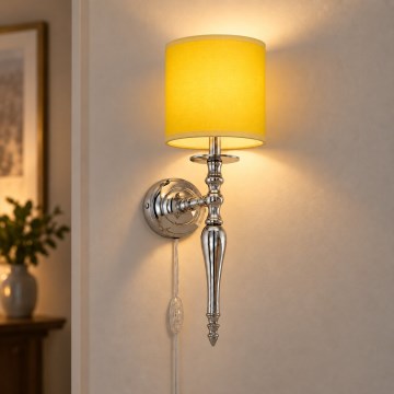 BRILAGI - Vägglampa NUBILA 1xE27/60W/230V blank krom/gul