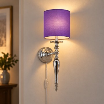 BRILAGI - Vägglampa NUBILA 1xE27/60W/230V blank krom/lila