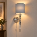 BRILAGI - Vägglampa NUBILA 1xE27/60W/230V blank krom/ljusgrå