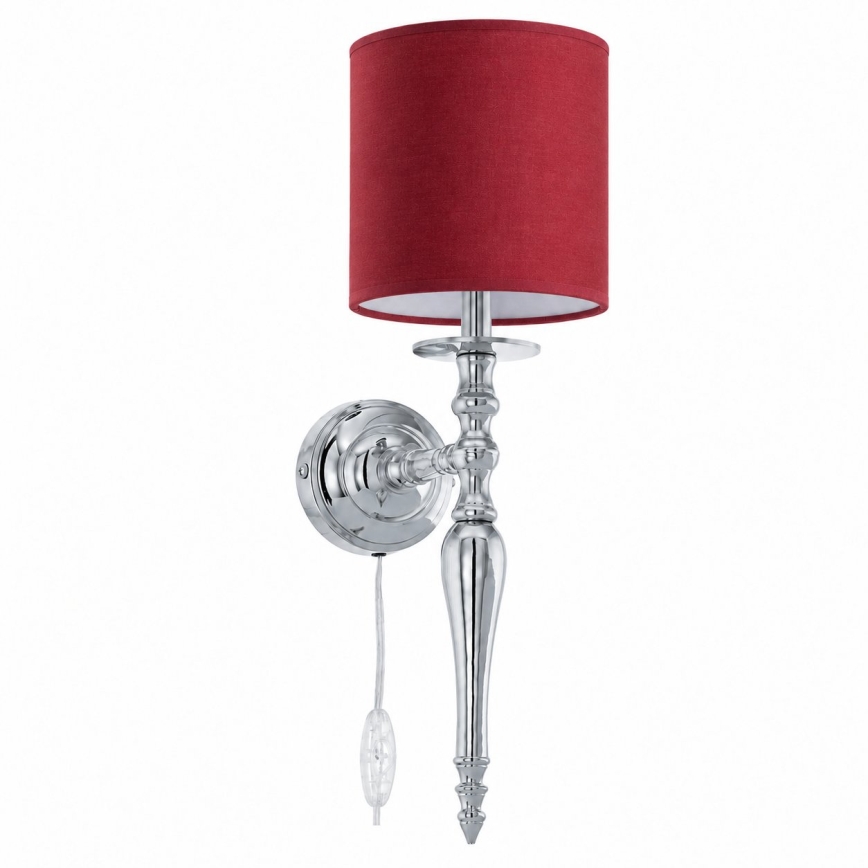 BRILAGI - Vägglampa NUBILA 1xE27/60W/230V blank krom/pompejansk röd