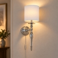 BRILAGI - Vägglampa NUBILA 1xE27/60W/230V blank krom/vit