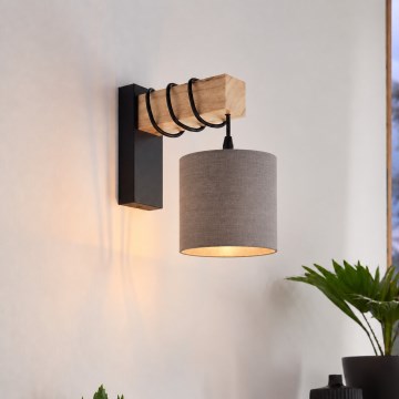 BRILAGI - Vägglampa NUBILA 1xE27/60W/230V brun/svart/antracit