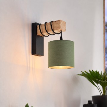 BRILAGI - Vägglampa NUBILA 1xE27/60W/230V brun/svart/grön