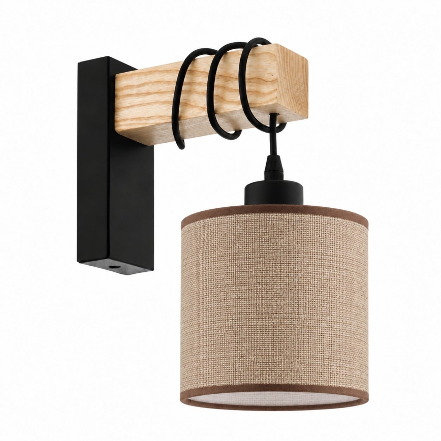 BRILAGI - Vägglampa NUBILA 1xE27/60W/230V brun/svart
