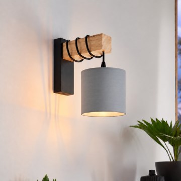BRILAGI - Vägglampa NUBILA 1xE27/60W/230V brun/svart/ljusgrå