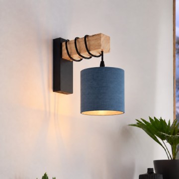 BRILAGI - Vägglampa NUBILA 1xE27/60W/230V brun/svart/mörkblå