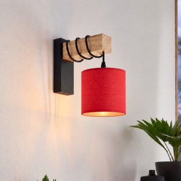 BRILAGI - Vägglampa NUBILA 1xE27/60W/230V brun/svart/röd
