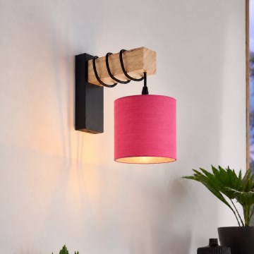 BRILAGI - Vägglampa NUBILA 1xE27/60W/230V brun/svart/rosa