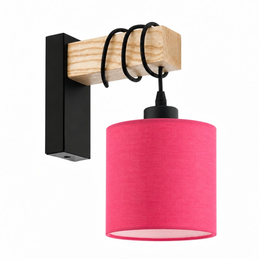 BRILAGI - Vägglampa NUBILA 1xE27/60W/230V brun/svart/rosa