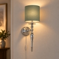 BRILAGI - Vägglampa NUBILA 1xE27/60W/230V glänsande krom/grön