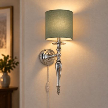 BRILAGI - Vägglampa NUBILA 1xE27/60W/230V glänsande krom/grön