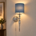 BRILAGI - Vägglampa NUBILA 1xE27/60W/230V polerad krom/mörkblå