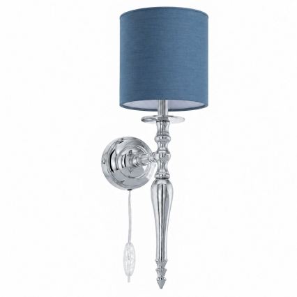 BRILAGI - Vägglampa NUBILA 1xE27/60W/230V polerad krom/mörkblå