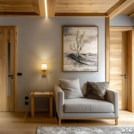 Brilagi - Vägglampa NUBILA WOOD 1xE27/25W/230V ek/ljusbrun