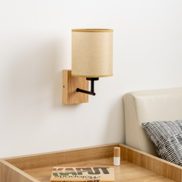 Brilagi - Vägglampa NUBILA WOOD 1xE27/25W/230V ek/ljusbrun