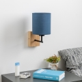 Brilagi - Vägglampa NUBILA WOOD 1xE27/25W/230V ek/mörkblå