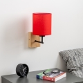 Brilagi - Vägglampa NUBILA WOOD 1xE27/25W/230V ek/röd