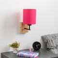 Brilagi - Vägglampa NUBILA WOOD 1xE27/25W/230V ek/rosa