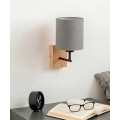 Brilagi - Vägglampa NUBILA WOOD 1xE27/25W/230V ek/svart/ljusgrå