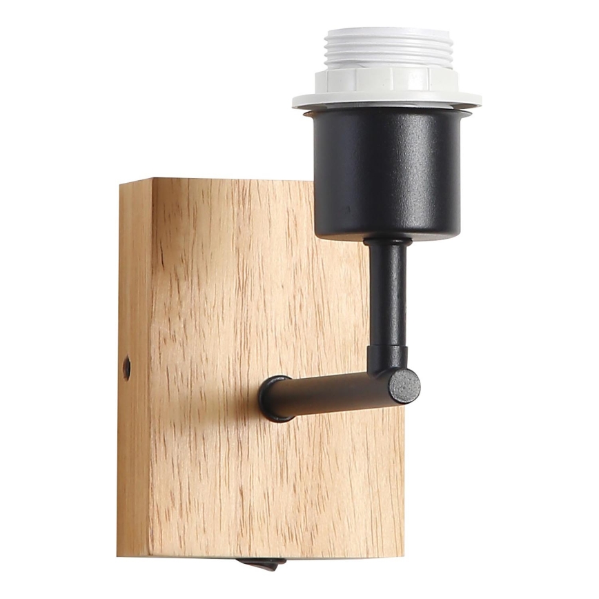 Brilagi - Vägglampa NUBILA WOOD 1xE27/25W/230V ek/svart/ljusgrå