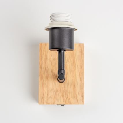 Brilagi - Vägglampa NUBILA WOOD 1xE27/25W/230V ek/svart/ljusgrå