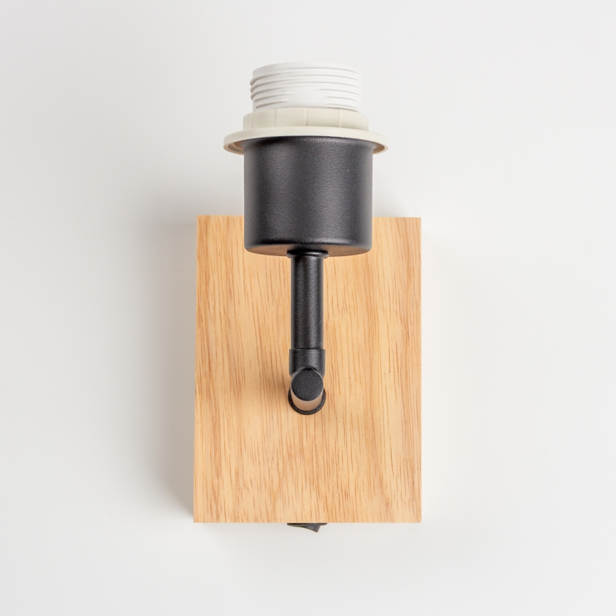Brilagi - Vägglampa NUBILA WOOD 1xE27/25W/230V ek/svart/ljusgrå