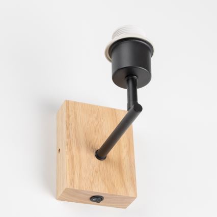 Brilagi - Vägglampa NUBILA WOOD 1xE27/25W/230V ek/svart/ljusgrå