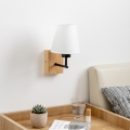 Brilagi - Vägglampa NUBILA WOOD 1xE27/25W/230V ek/vit