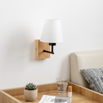 Brilagi - Vägglampa NUBILA WOOD 1xE27/25W/230V ek/vit