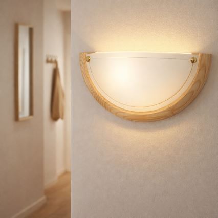 Brilagi - Vägglampa ORBIS 1xE27/60W/230V 30 cm furu