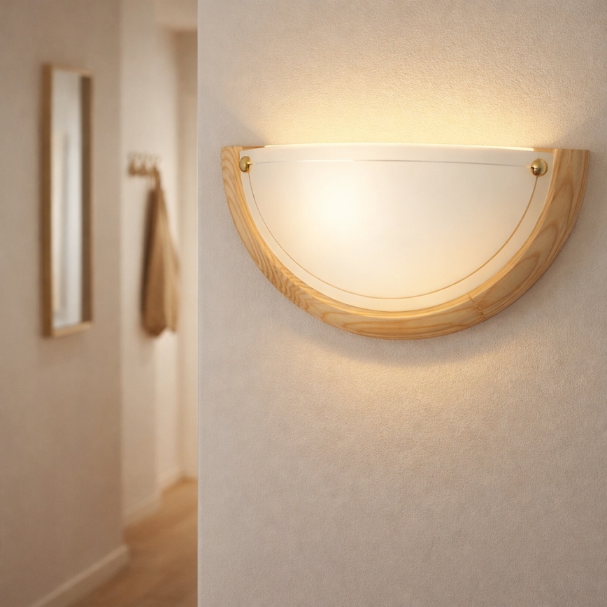 Brilagi - Vägglampa ORBIS 1xE27/60W/230V 30 cm furu