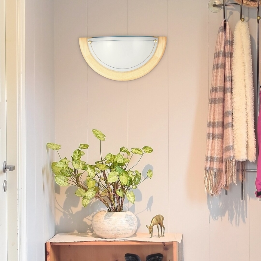 Brilagi - Vägglampa ORBIS 1xE27/60W/230V 30 cm furu