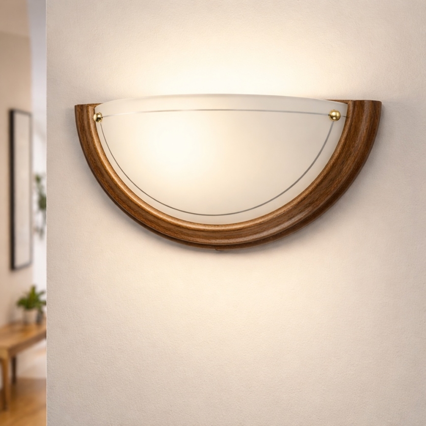 Brilagi - Vägglampa ORBIS 1xE27/60W/230V 30 cm furu
