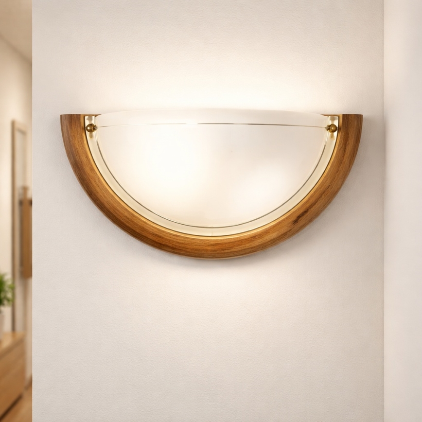 Brilagi - Vägglampa ORBIS 1xE27/60W/230V 30 cm furu
