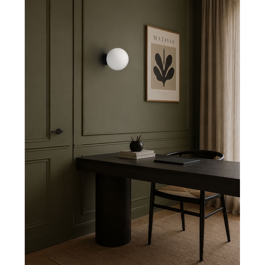 BRILAGI - Vägglampa POLOS 1xE27/40W/230V Ø 20 cm svart
