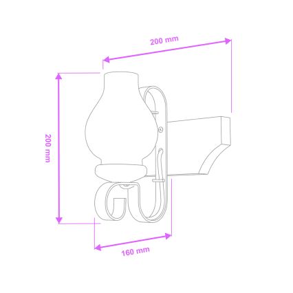 Brilagi - Vägglampa QUEEN 1xE14/40W/230V bok