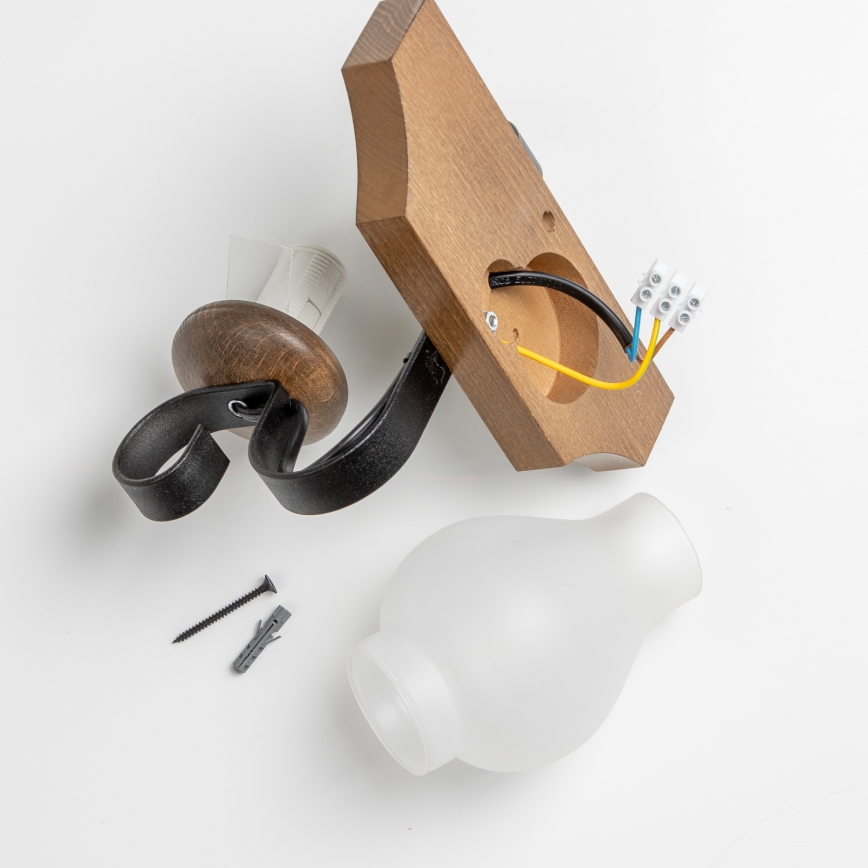 Brilagi - Vägglampa QUEEN 1xE14/40W/230V bok/valnöt