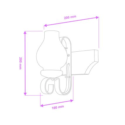Brilagi - Vägglampa QUEEN 1xE14/40W/230V bok/valnöt