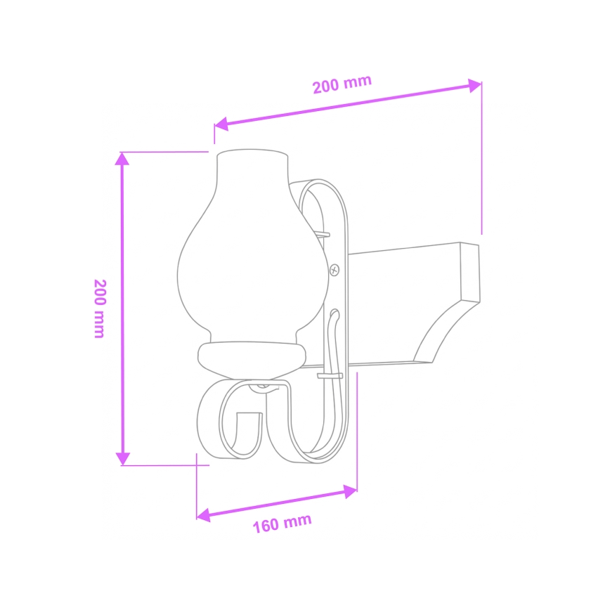 Brilagi - Vägglampa QUEEN 1xE14/40W/230V bok/valnöt