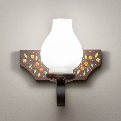 Brilagi - Vägglampa QUEEN 1xE14/40W/230V bok/wenge