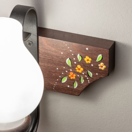 Brilagi - Vägglampa QUEEN 1xE14/40W/230V bok/wenge