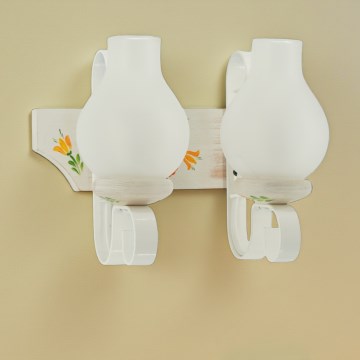 Brilagi - Vägglampa QUEEN 2xE14/40W/230V bok/krämvit