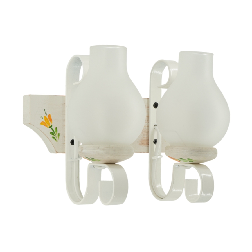 Brilagi - Vägglampa QUEEN 2xE14/40W/230V bok/krämvit