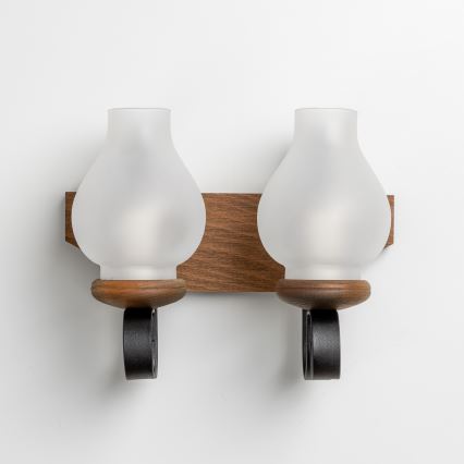 Brilagi - Vägglampa QUEEN 2xE14/40W/230V bok/valnöt